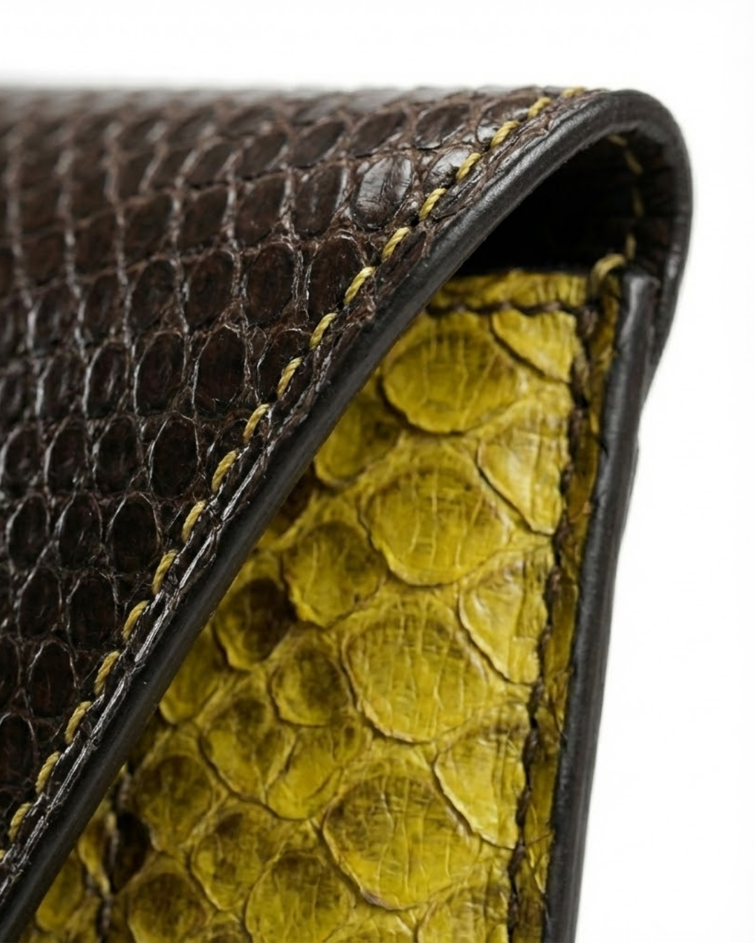 Monica Italian Python Leather Clutch Handbag