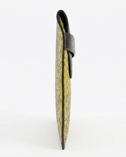 Monica Italian Python Leather Clutch Handbag