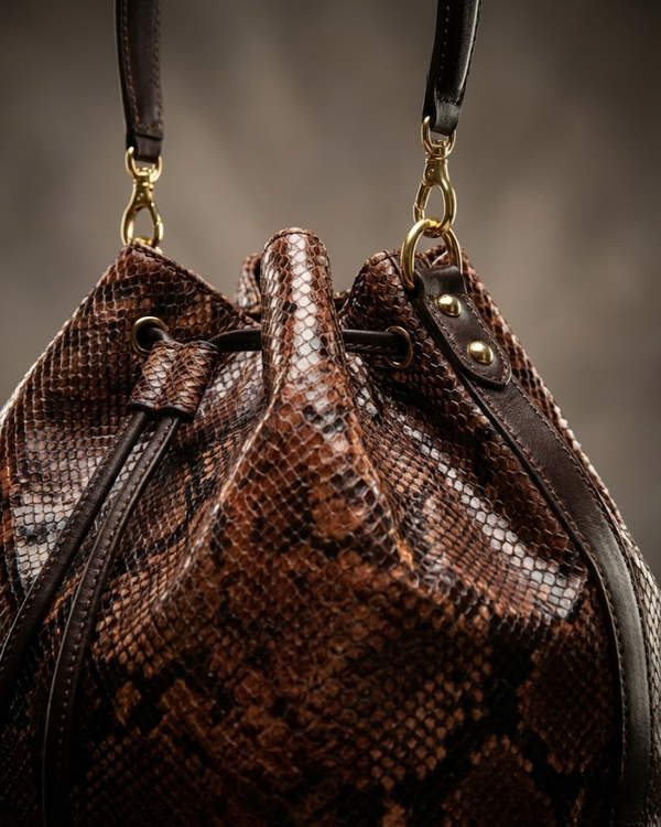 Austin Italian Python Leather Shoulder Bag