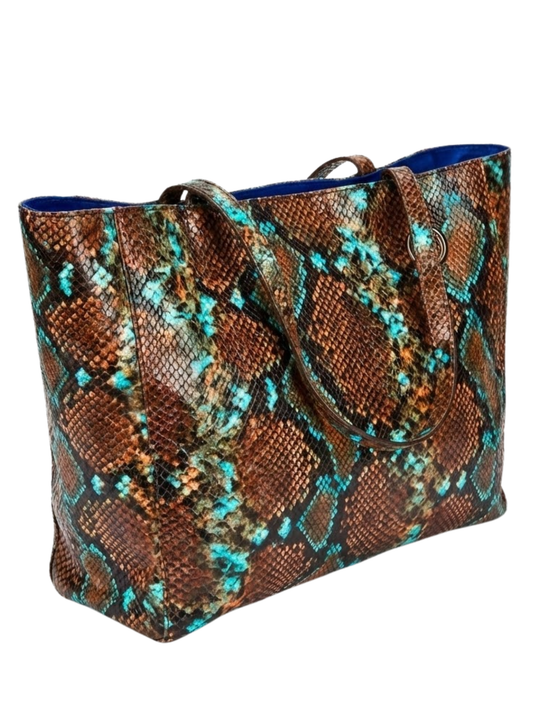 Dakota Italian Python Embossed Leather Handbag