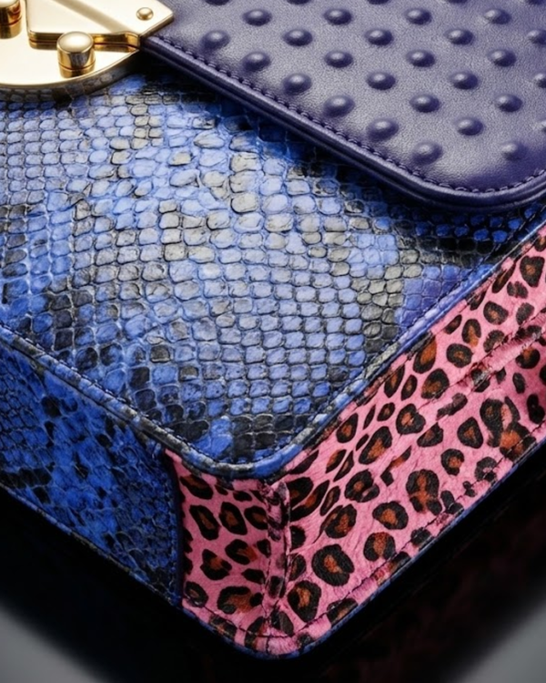 Alabama Italian Python Embossed Leather Handbag