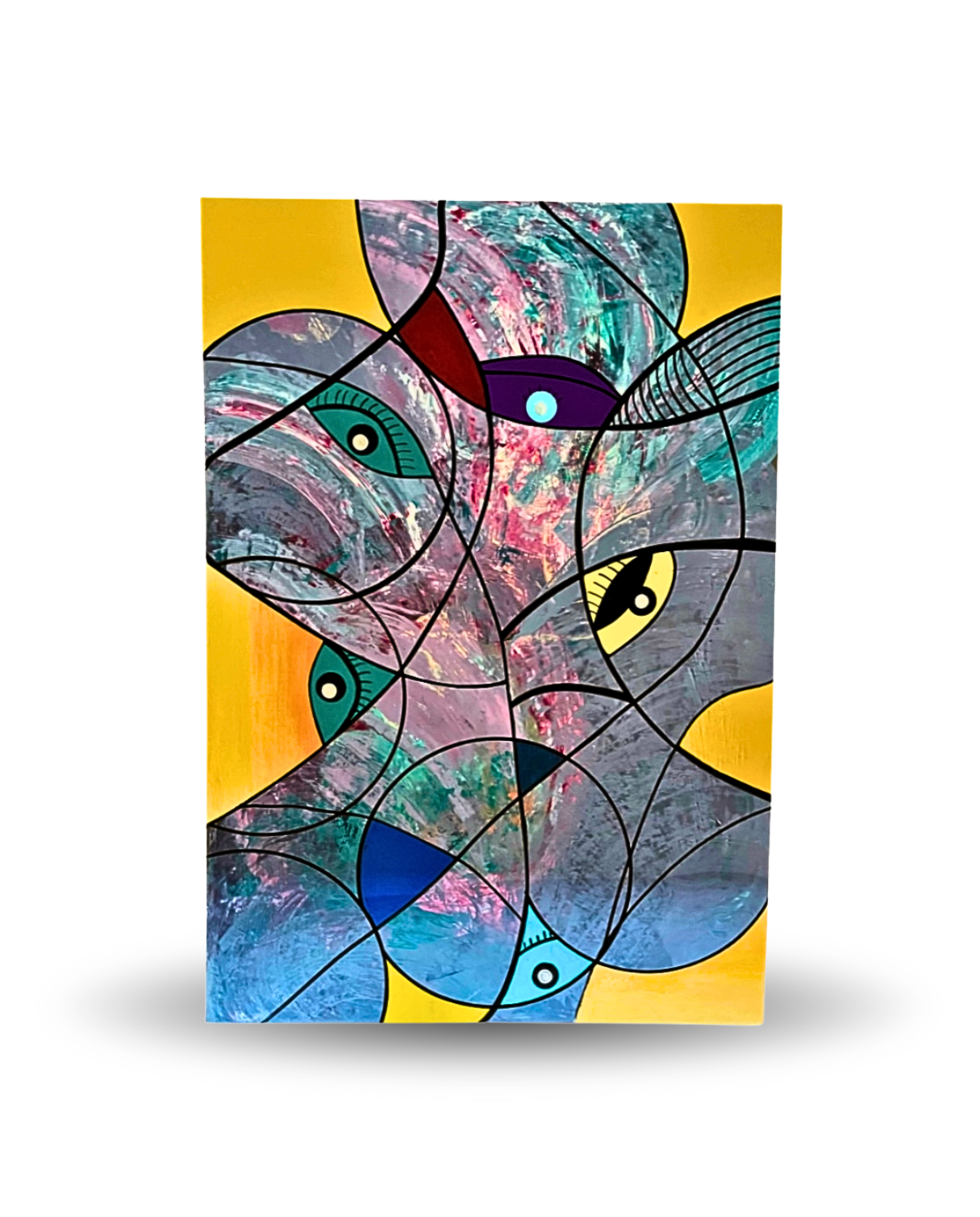 Labyrinth of Dreams 90 × 60 cm Surrealist Geometric Abstraction Oil Painting On Canvas