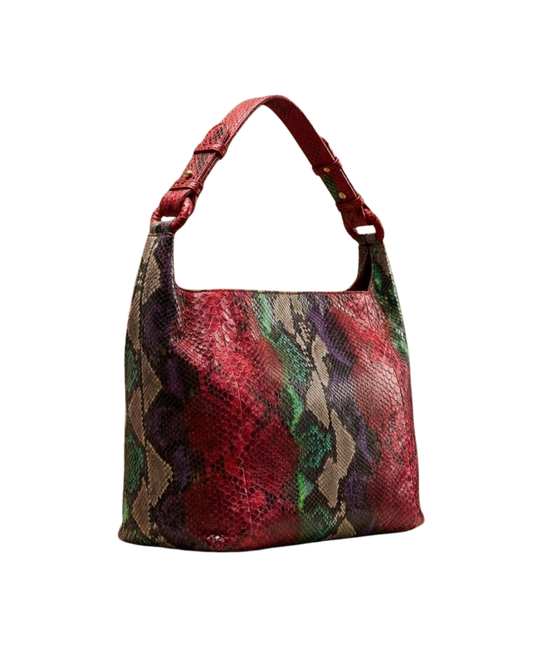 Lamia Italian Python Leather Shoulder Bag